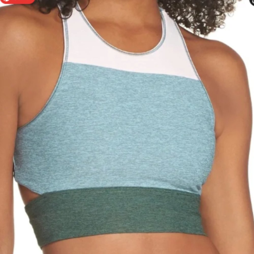 Outdoor Voices Tri-Tone Slashback Crop Top Size M